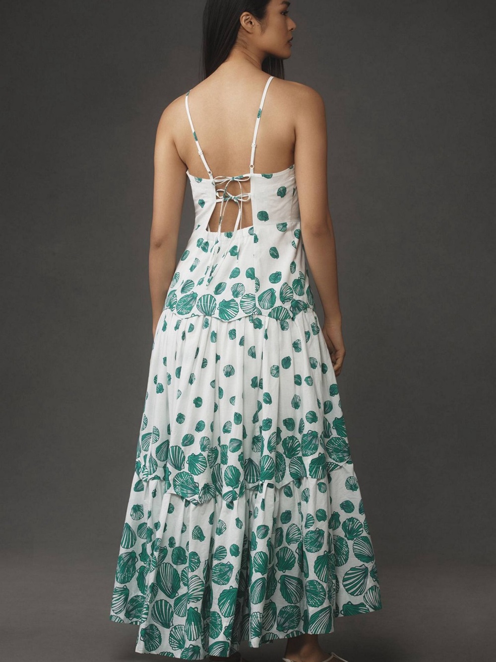 Pre-Love ✨Maeve Halter Tiered Maxi Dress -size M - Picture 3 of 4